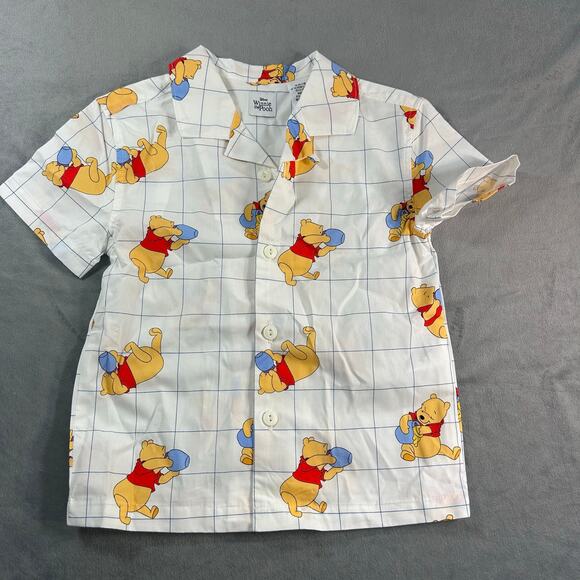 Disney Winnie The Pooh Boys Short sleeve button up shirts size 4 - Picture 1 of 5